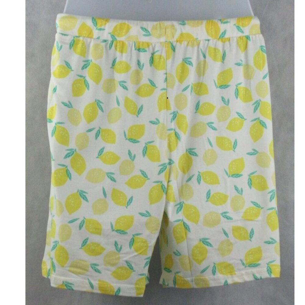 Muk Luks Women's 3-Piece Tank Top Shorts & Robe Pajama Set, Yellow Lemon, Medium - Picture 6 of 6